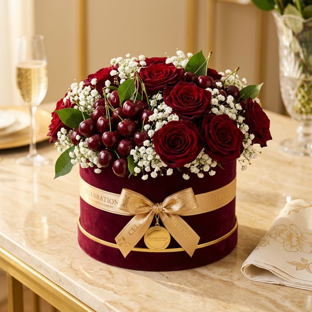 Crimson Rose Cherries Box